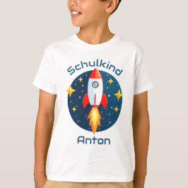 Camiseta Einschulung - Rakete gelbe Sterne - Schulkind |