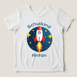 Camiseta Einschulung - Rakete gelbe Sterne - Schulkind |