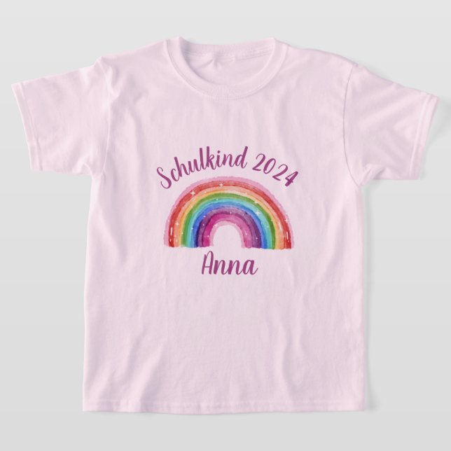 Camiseta Einschulung Schulkind 2026 - Sternchen Regenbogen  (Postura )
