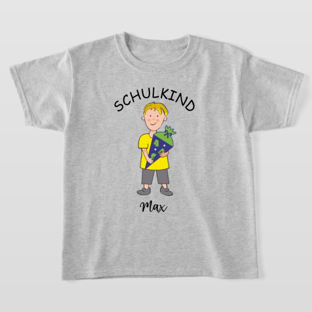 Camiseta Einschulung Schulkind - Junge mit Schultüte 1 | (Postura )