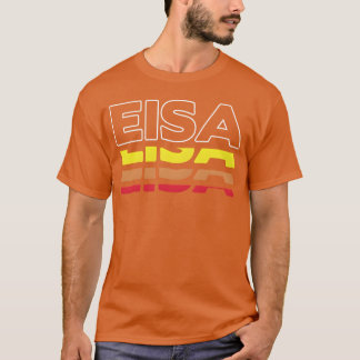 Camiseta Eisa Primeiro Nome Divertido Vintage Pôr do Sol Ei
