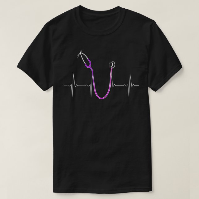 Camiseta EKG Heartbeat Stethoscope Stethoskop P (Frente do Design)