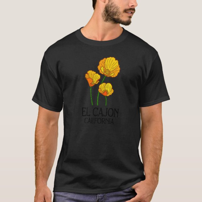 Camiseta El Cajon California CA Poppy Flower State City Vin (Frente)