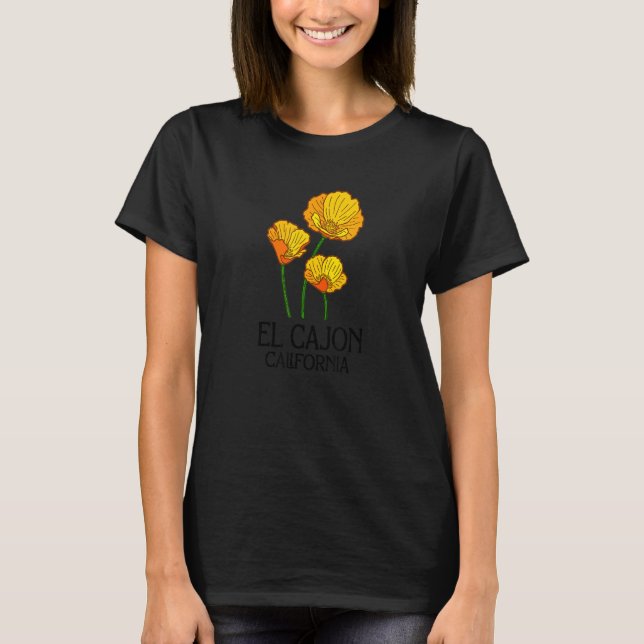 Camiseta El Cajon California CA Poppy Flower State City Vin (Frente)