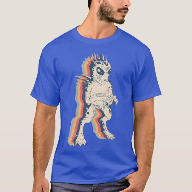 Camiseta El Chupacabra Cryptid Cryptozoology Retro Line Art (Frente)