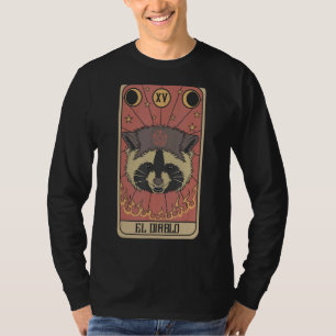 Camiseta El Diablo Raccoon Tarot Card Satanás Trash Panda A