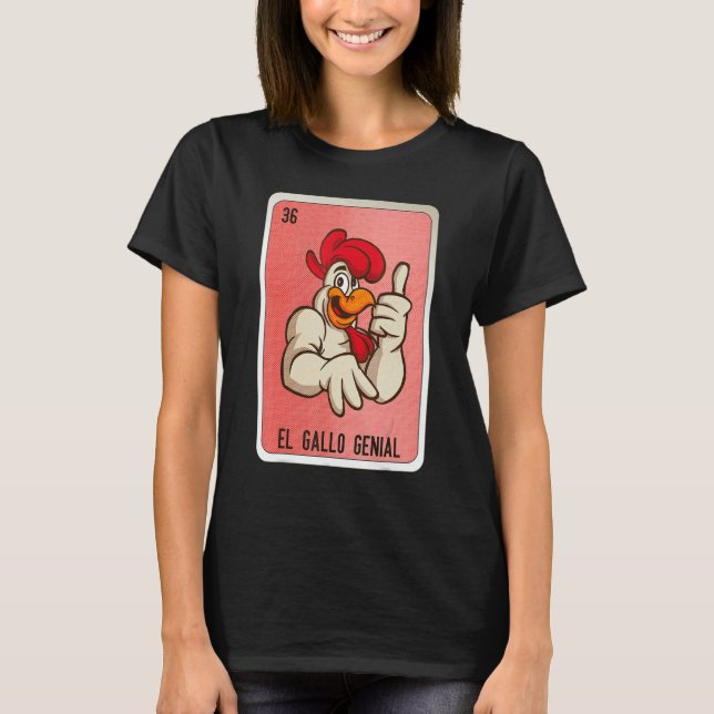Camiseta El Gallo Genial Mexican Slang Lottery Bingo Cards (Frente)