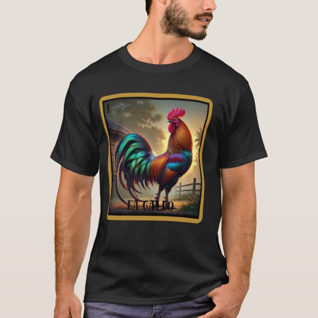 Camiseta El Gallo Mexicano Lottery Bingo Game Tradicional C (Frente)