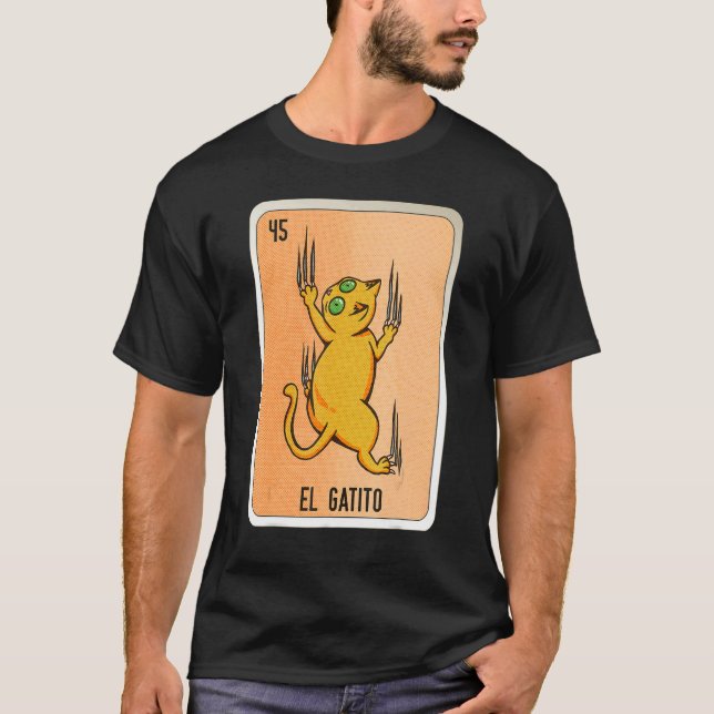 Camiseta El Gatito Mexican Slang Lottery Bingo Cards (Frente)