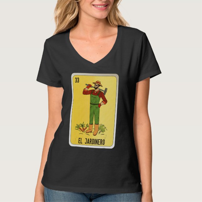 Camiseta El Jardinero Mexican Slang Lottery Bingo Cards (Frente)