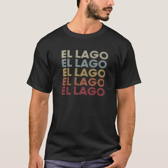 Camiseta El Lago El Lago TX Retro Vintage (Frente)