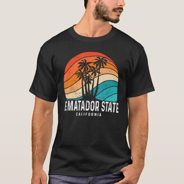 Camiseta El Matador State Beach California Palm Tree Beach  (Frente)
