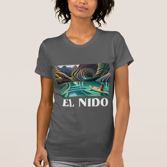 Camiseta : El Nido, Palawan, Linda praia, Filipinas (Frente)