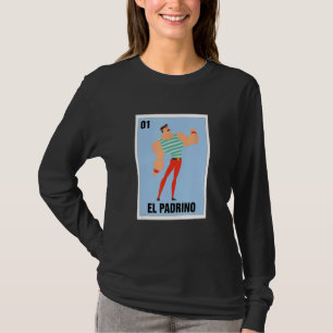 Camiseta El Padrino Mexicano Jogo do Cartaz do Bingo em Esp