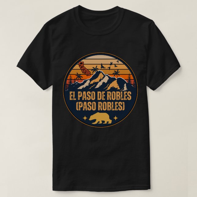 Camiseta El Paso de Robles (Paso Robles), Califórnia (Frente do Design)