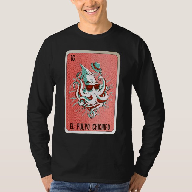 Camiseta El Pulpo Chichifo Mexican Slang Lottery Bingo Card (Frente)