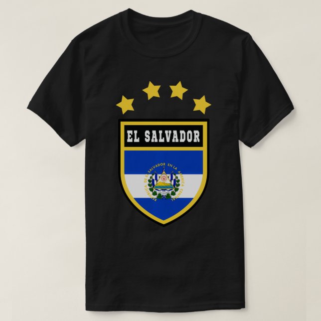 Camiseta El Salvador Casaco de armas Tee Flag souvenir Pull (Frente do Design)