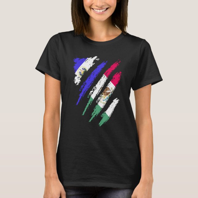 Camiseta El Salvador Flag Mexico Grown Patriot Country Stri (Frente)