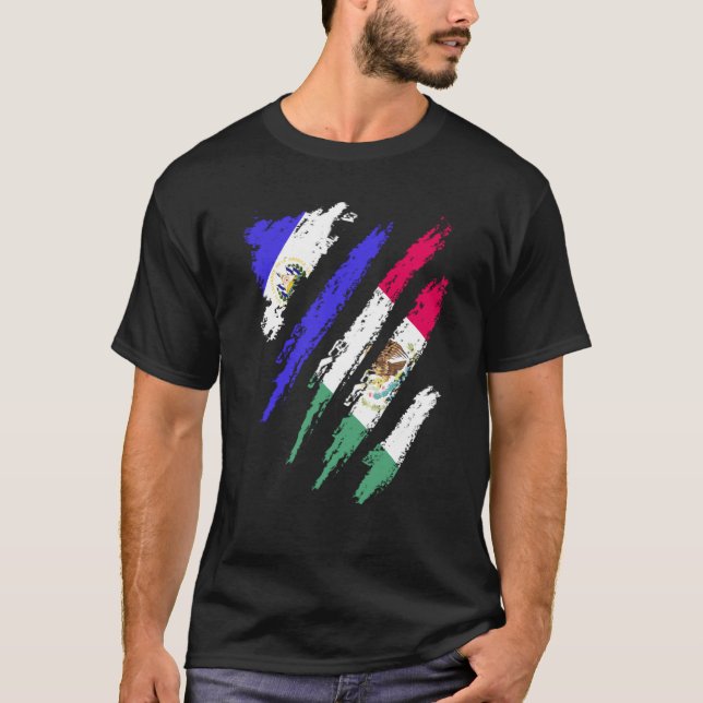Camiseta El Salvador Flag Mexico Grown Patriot Country Stri (Frente)