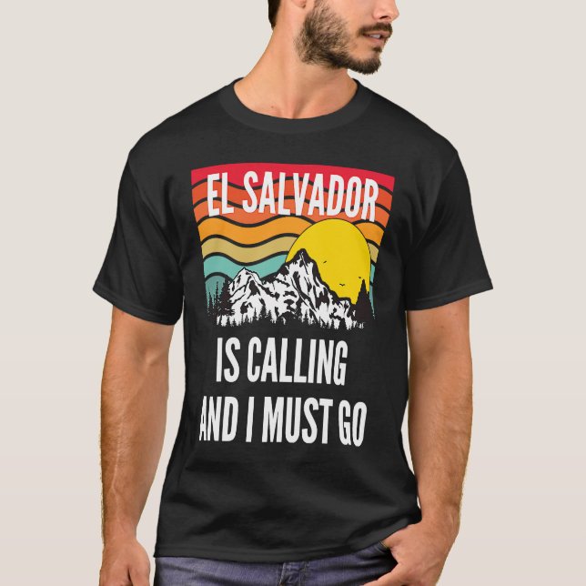 Camiseta El Salvador Is Calling And I Must Go, Wavy Sunset  (Frente)