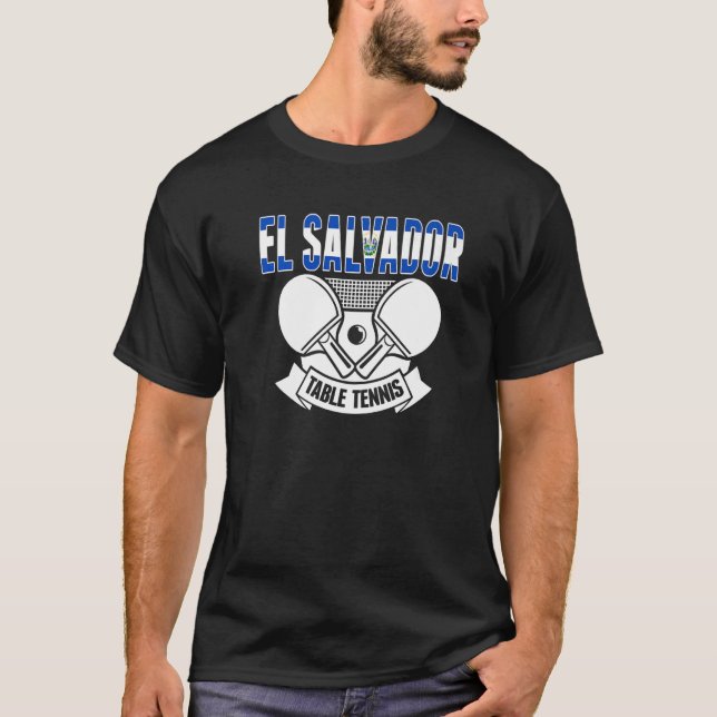 Camiseta El Salvador Ping Pong  Salvadorean Table Tennis (Frente)