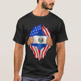 Camiseta El Salvador Roots USA Bandeira Patriótica Salvador
