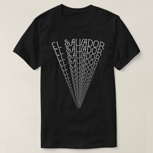 Camiseta El Salvador Spotlight Word Art Unique Salvadorenho (Frente do Design)