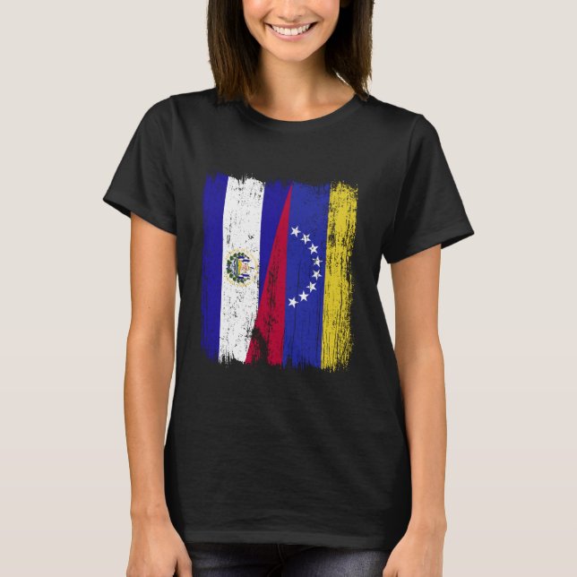 Camiseta El Salvador Venezuela Half Flag Salvadorian Venezu (Frente)