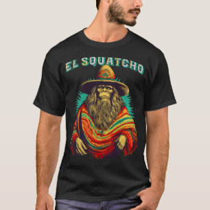 Camiseta El Squatcho Poncho - Western Bigfoot Engraçado Sas