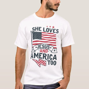 Camiseta Ela ama Jesus América