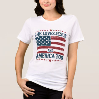 Camiseta "Ela ama Jesus e América também"