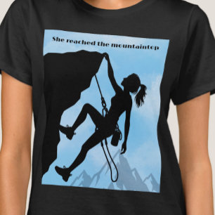 Camiseta Ela Atingiu o Topo da Montanha Realização Pessoal