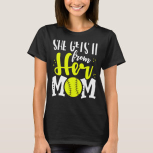 Camiseta Ela Conseguiu Da Mãe Jogadora De Softball Moth