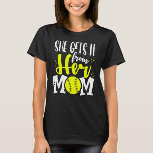 Camiseta Ela Conseguiu Da Mãe Jogadora De Softball Moth
