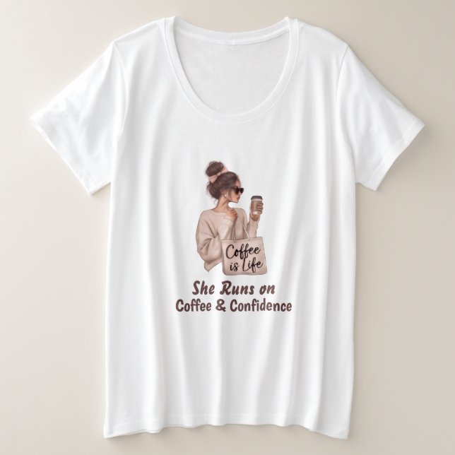 Camiseta Ela Corre Com Café Confiança (Frente do Design)