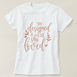 Camiseta Ela Desenhou Uma Vida Que Amava A Blush Botânico