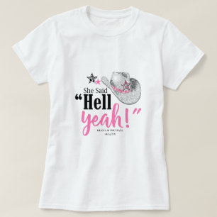 Camiseta Ela Disse 'Com certeza' Chapéu de Cowgirl ID927