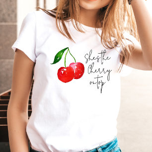 Camiseta Ela é a cereja no topo 🎂 Festa de Despedida de So