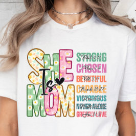 Camiseta Ela É A Mãe, Dia de as mães Cristã Versos Presente