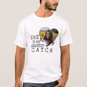 Camiseta Ela é a Maior Captura Vara de Pesca Personalizada