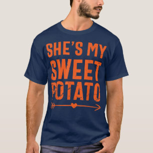Camiseta Ela é a minha batata doce Eu sou Casais de Ação de