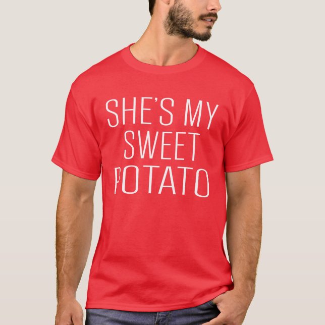 Camiseta Ela é a minha batata doce, eu sou Casal. (Frente)