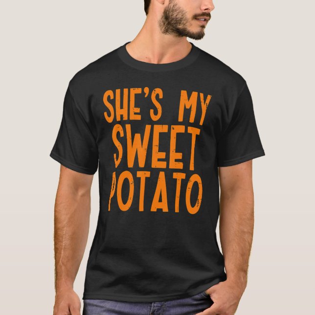 Camiseta Ela é a minha batata doce, eu sou Casal, obrigado (Frente)