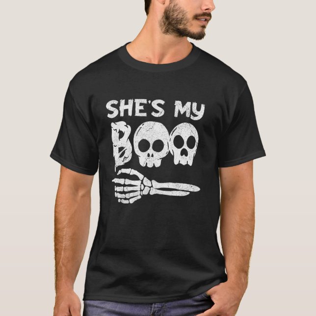 Camiseta Ela é a minha Casal Engraçada de Correspondência d (Frente)