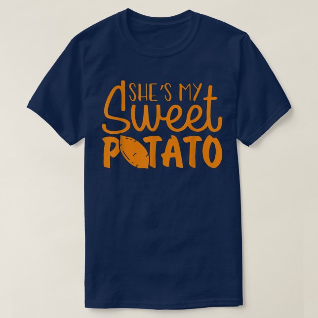 Camiseta Ela é a minha doce Casal de batata I Yam Thankspou (Frente do Design)