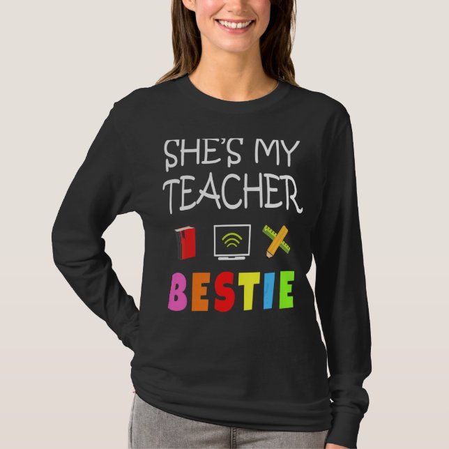 Camiseta Ela é a minha professora Bestie, Excelente de Prof (Frente)