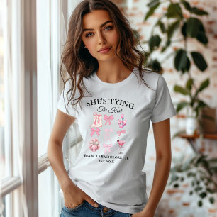 Camiseta Ela é casando cor-de-rosa Festa de solteira C