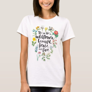 Camiseta "Ela é como uma flor selvagem..." Rustic Boho