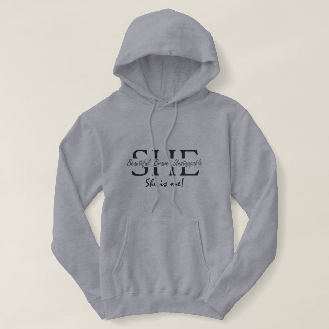 Camiseta "ela é eu" capuz (Frente do Design)