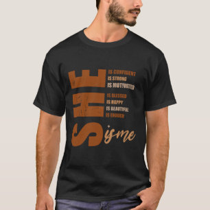 Camiseta Ela É Eu Forte Educada Abençoada História Negra Mu